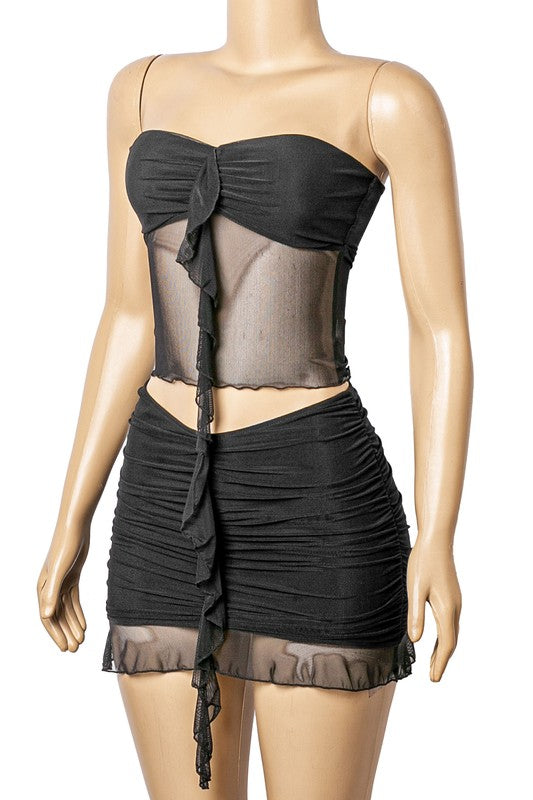 Ecco Mesh Skirt Set (Black)