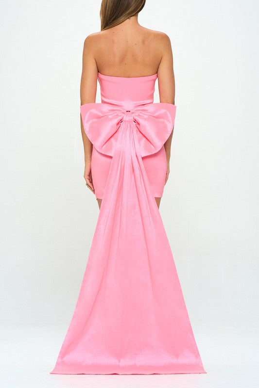 Kasey Bow Train Dress (Pink)
