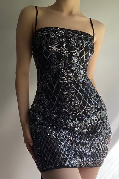 Candice Sequin Mini Dress (Metal)