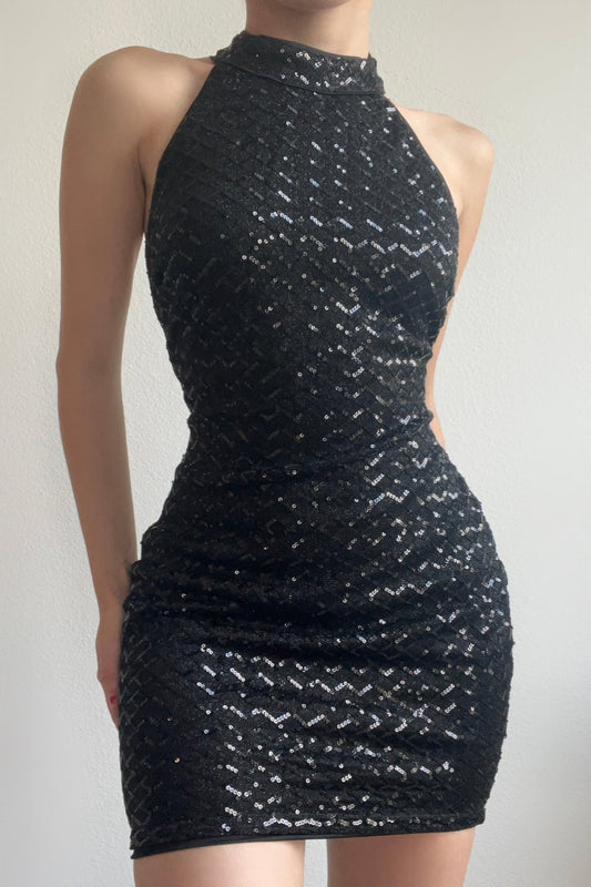 Zayla Sequin Dress (Black)