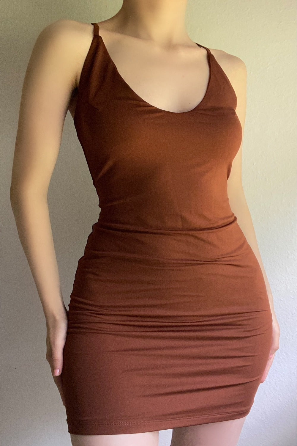 Soft Like Butter Basic Dress (Brown)