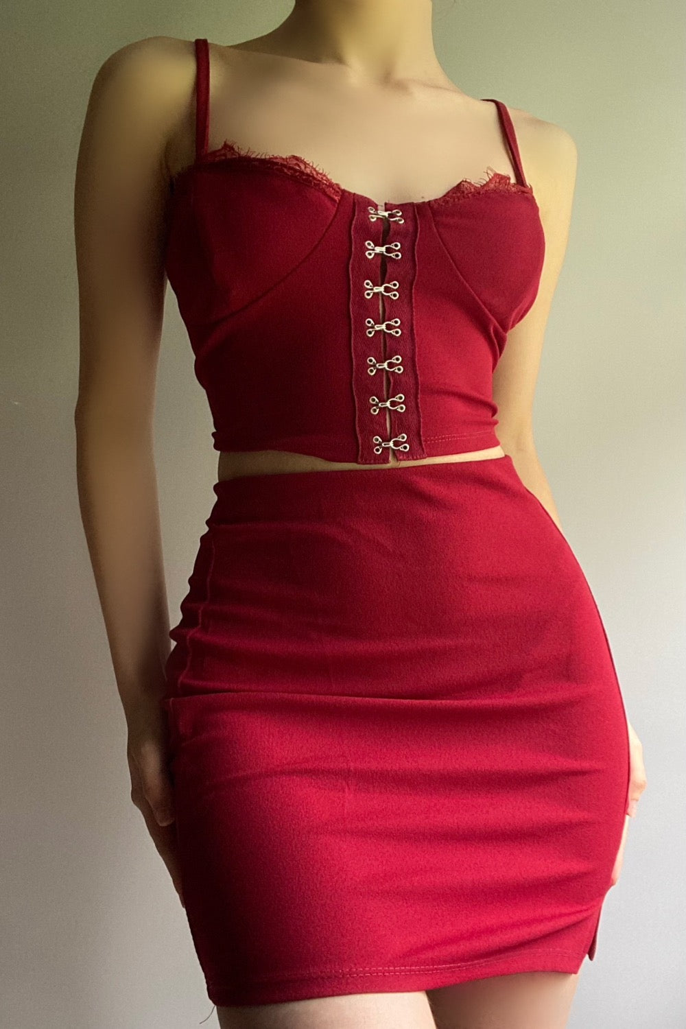 Angelina Skirt Set (Red)