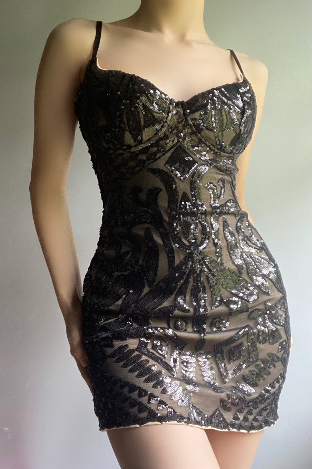 Skylar Sequin Dress (Black)
