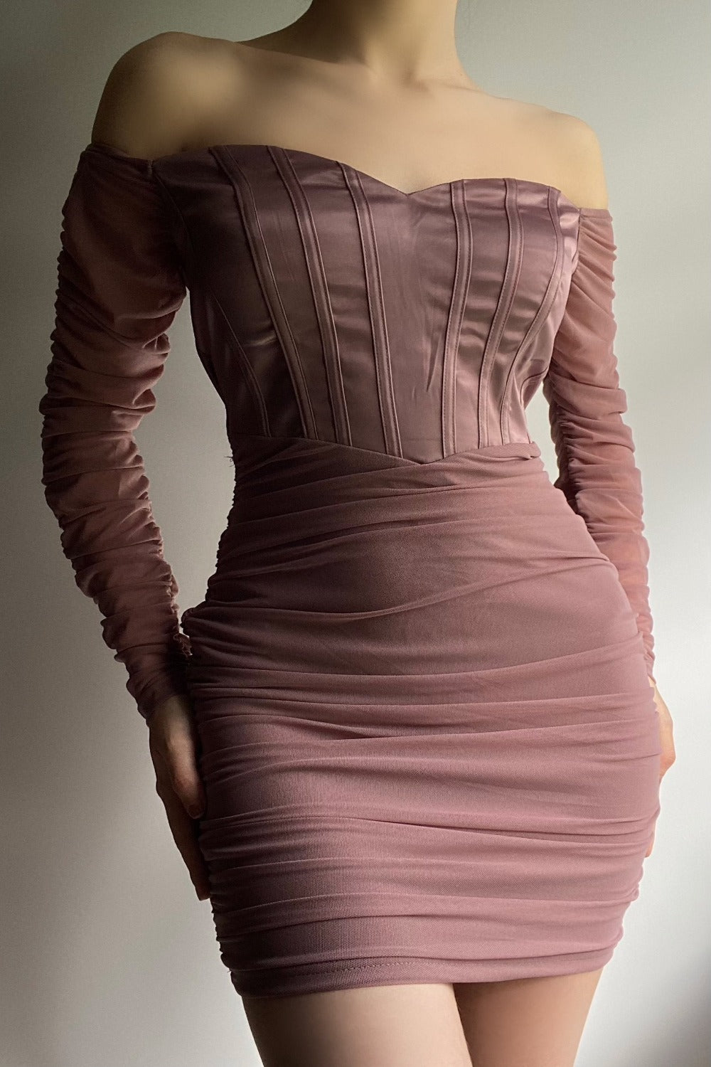 Elaine Bodycon Dress (Raisin)