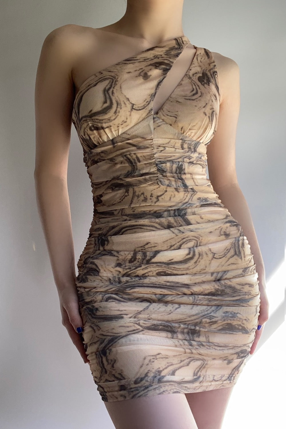 Pheonix Pattern Shoulder Dress
