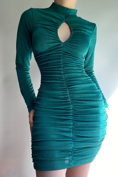 Witney Ruched Dress (Green)