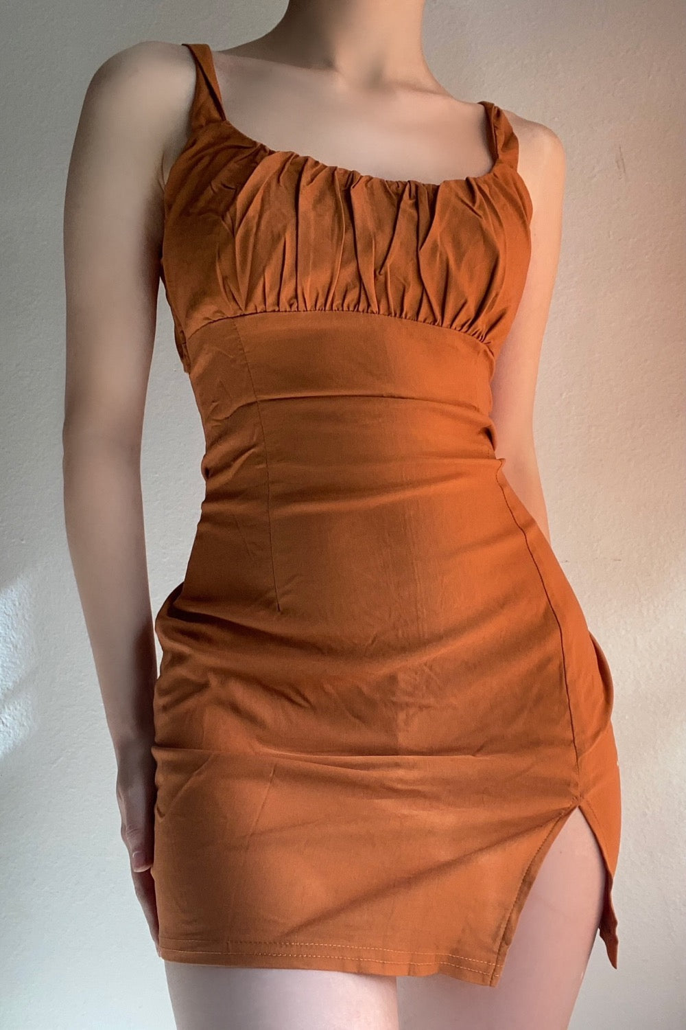 Yasmin Mini Dress (Rust)